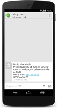 Exemple de SMS de marketing